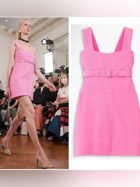 Patou Belted cotton-blend terry minidress begonia pink NWT